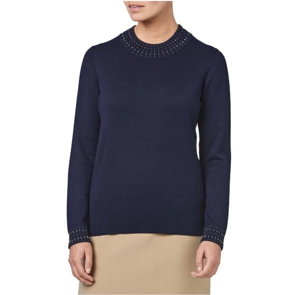 2x 👯‍♀️Host Pick⚡️ Eastex (UK Brand) Beaded Neck Jumper - Picture 2 of 8